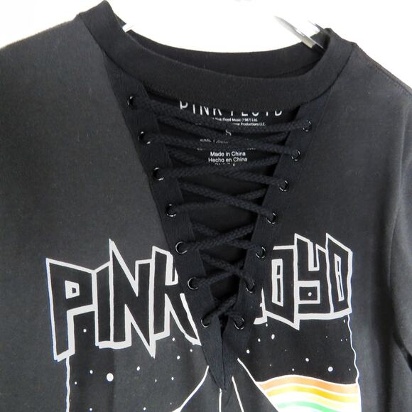 Pink Floyd Dark Side of the Moon Lace Up Corset Choker Graphic Tee T-Shirt Small - Picture 4 of 6